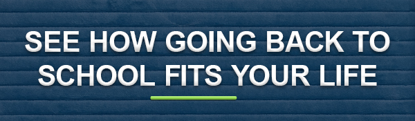 A graphic with the text "SEE HOW GOING BACK TO SCHOOL FITS YOUR LIFE" on a dark blue background.